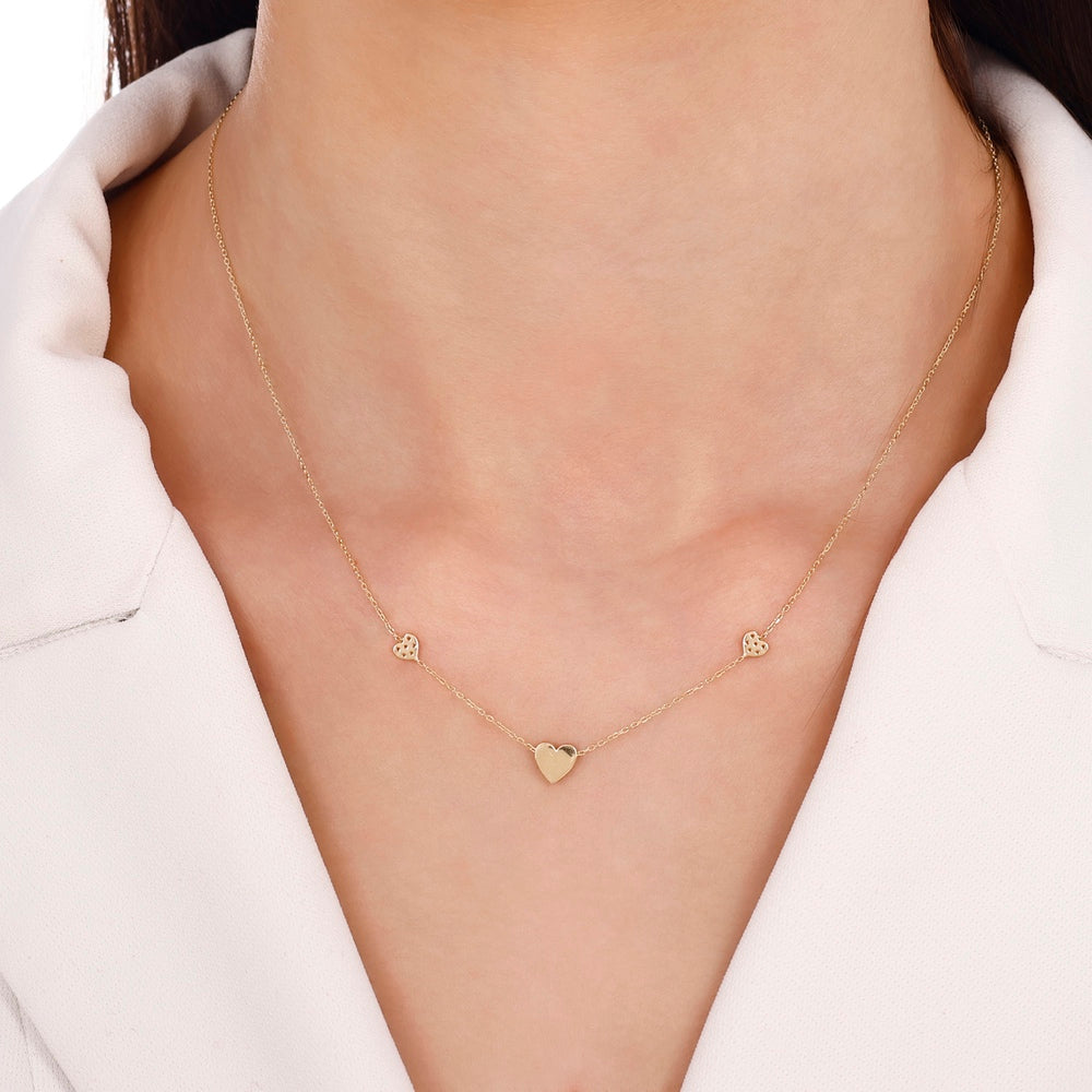 Assos Kalp Figürlü 14 Ayar Altın Kolye Şık Tasarım