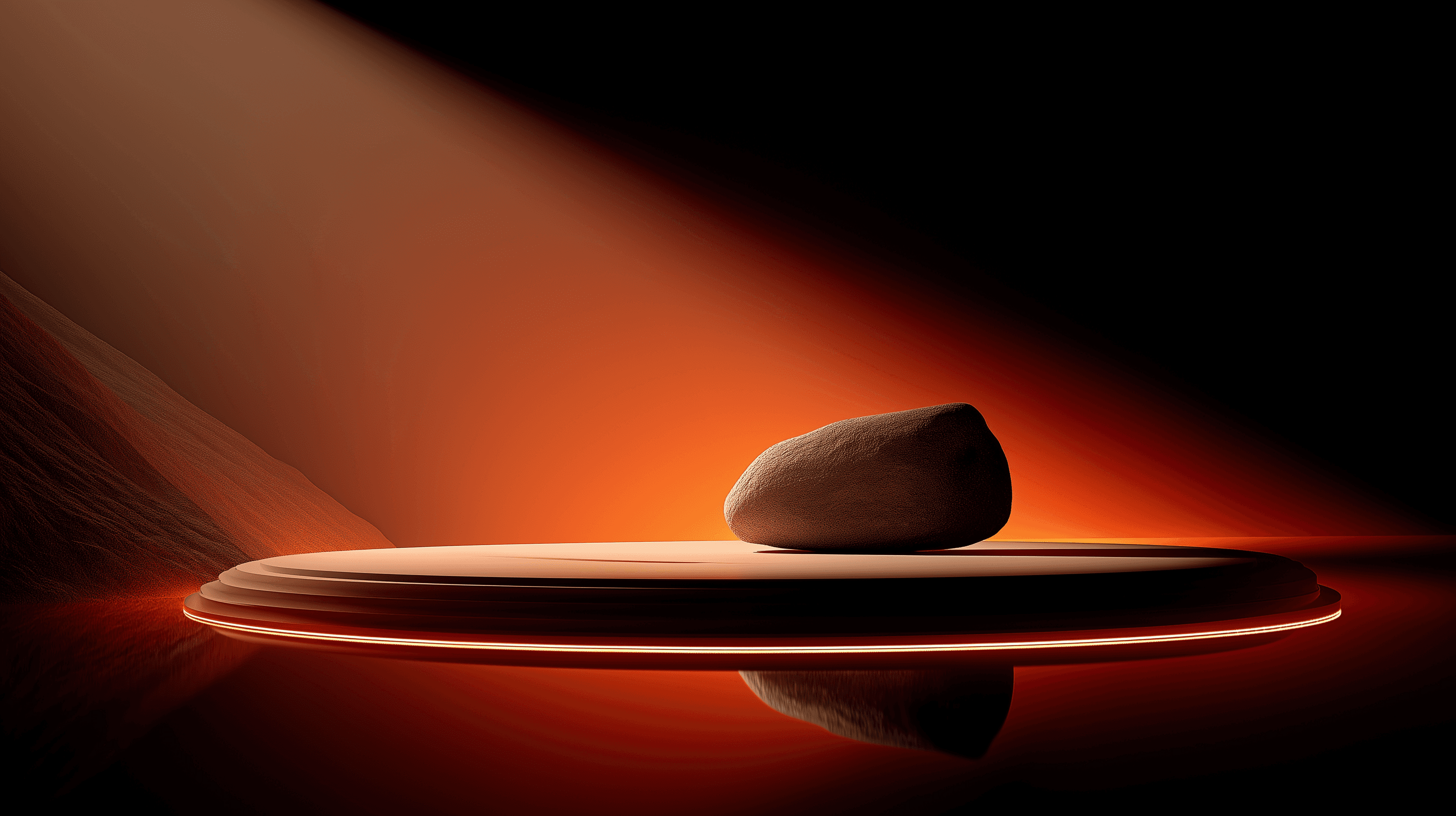 the stone is in the center on an orange background