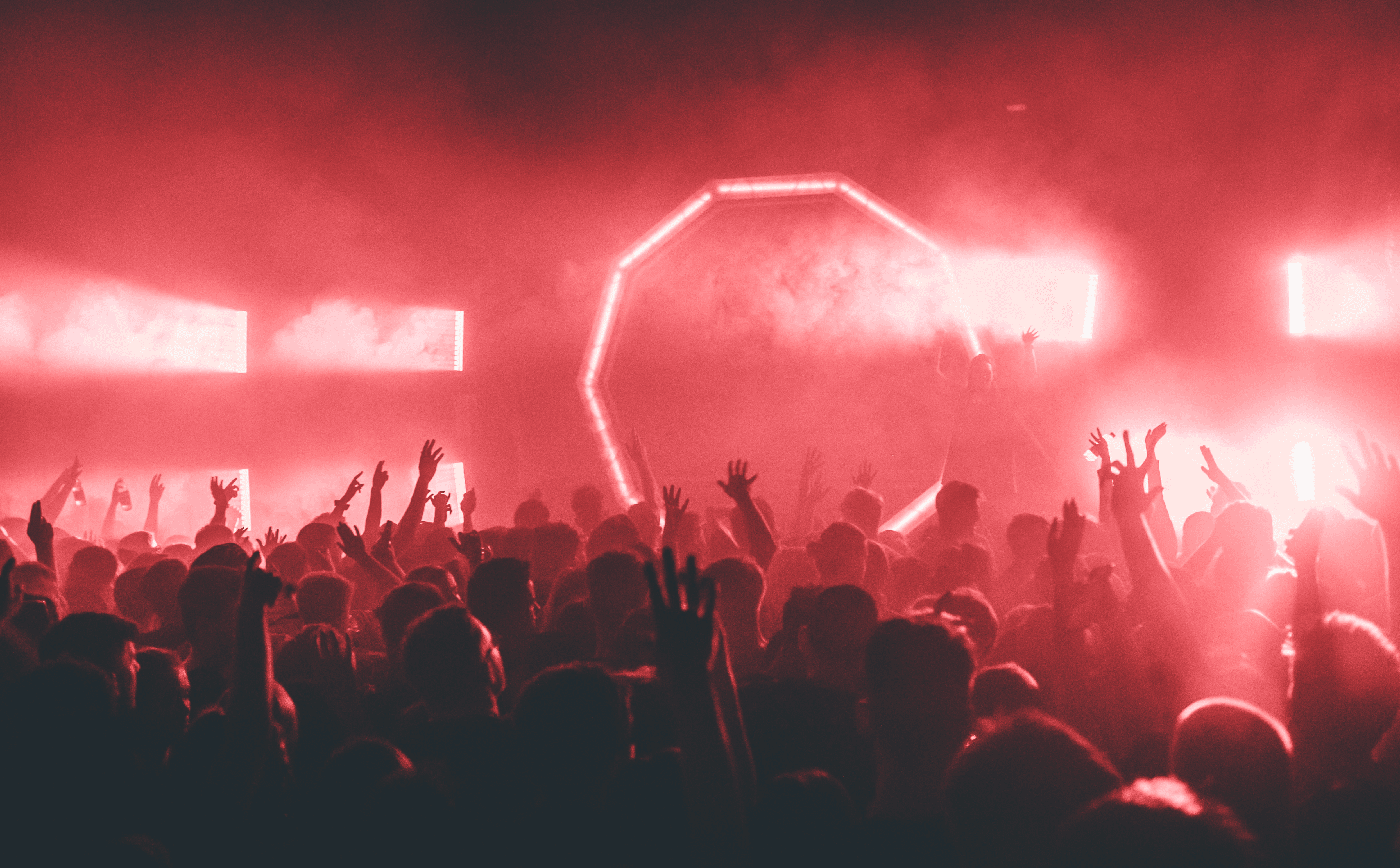 silhouette photo of people watching concert