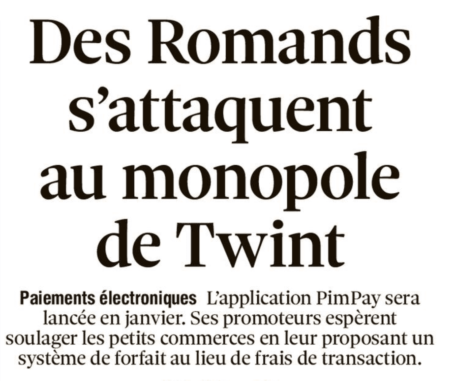 PimPay dans Le Matin Dimanche