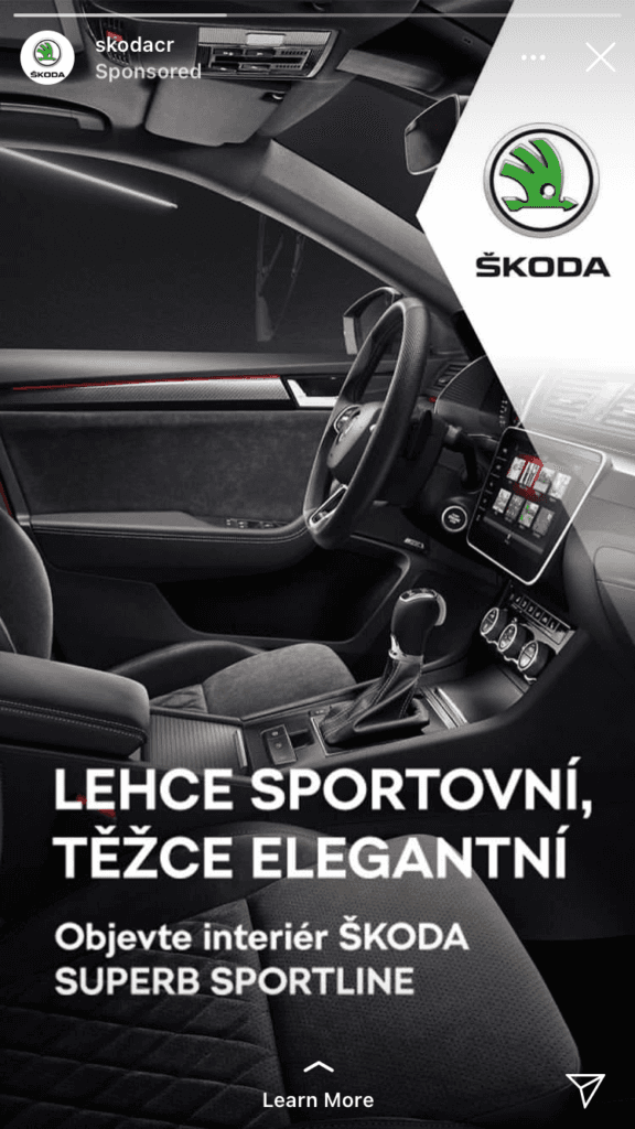 reklama na instagramu ve stories