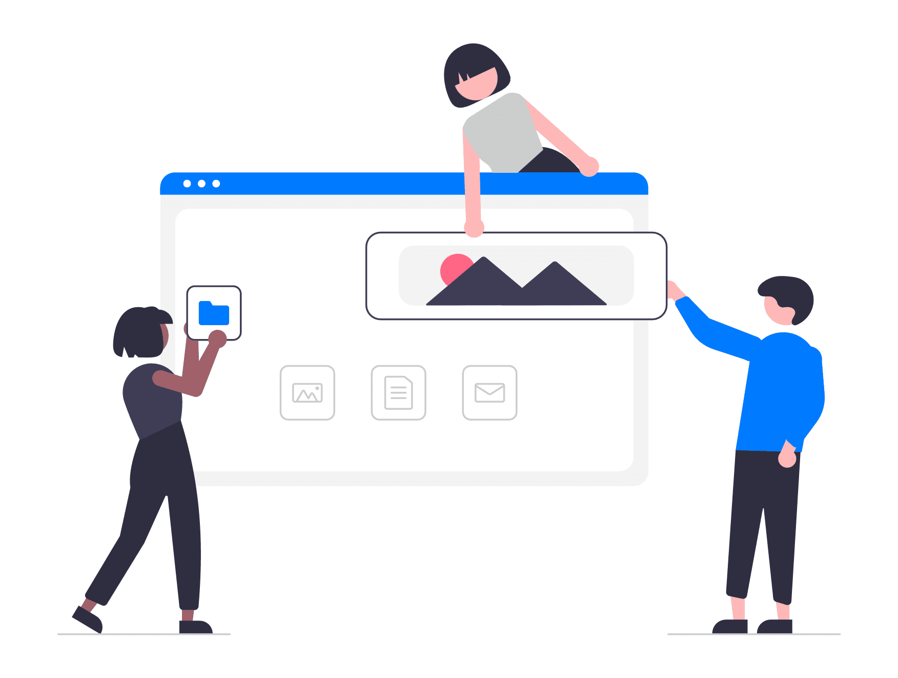 minimal website wireframe illustration