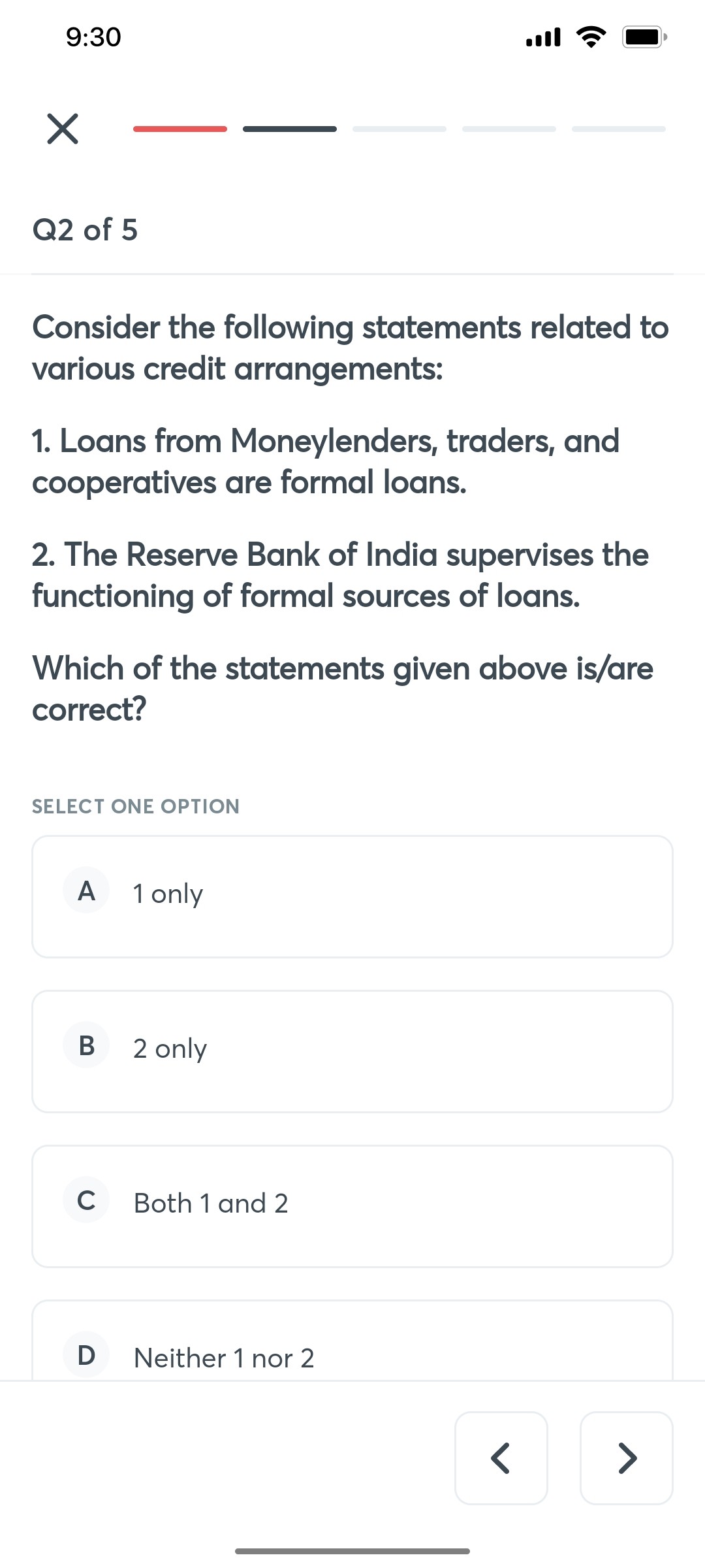 Unacademy Select One Option Screen 2