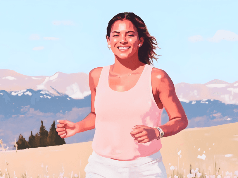 A woman jogging