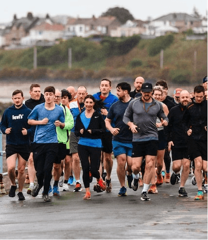 Athlete winning a race