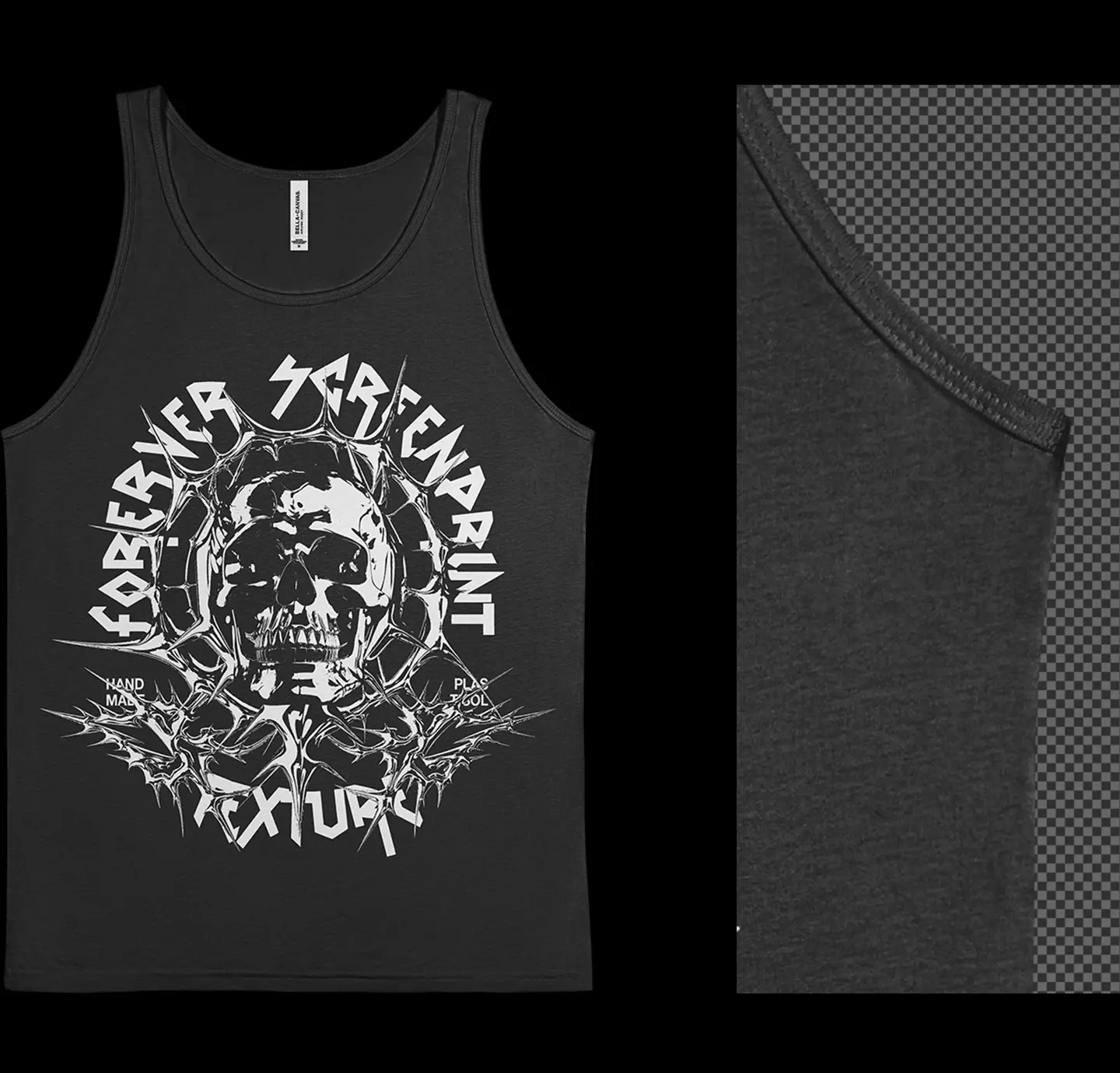 Bella+Canvas 3480 Tanktop Flat mockup fabric detail close up high resolution