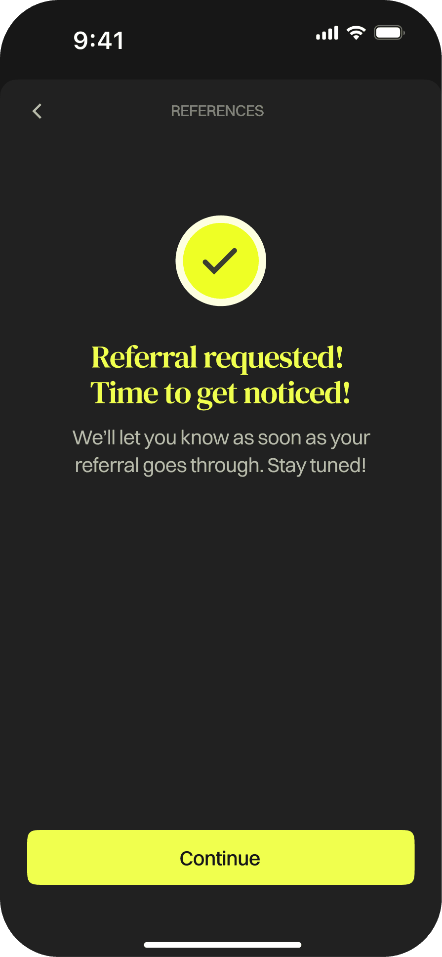 Job referral final step