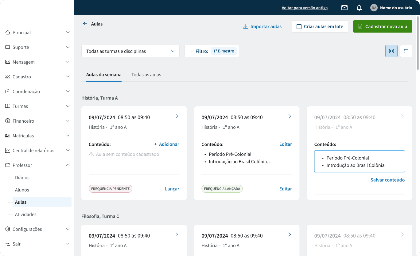 Print screen of the second version of MGM page