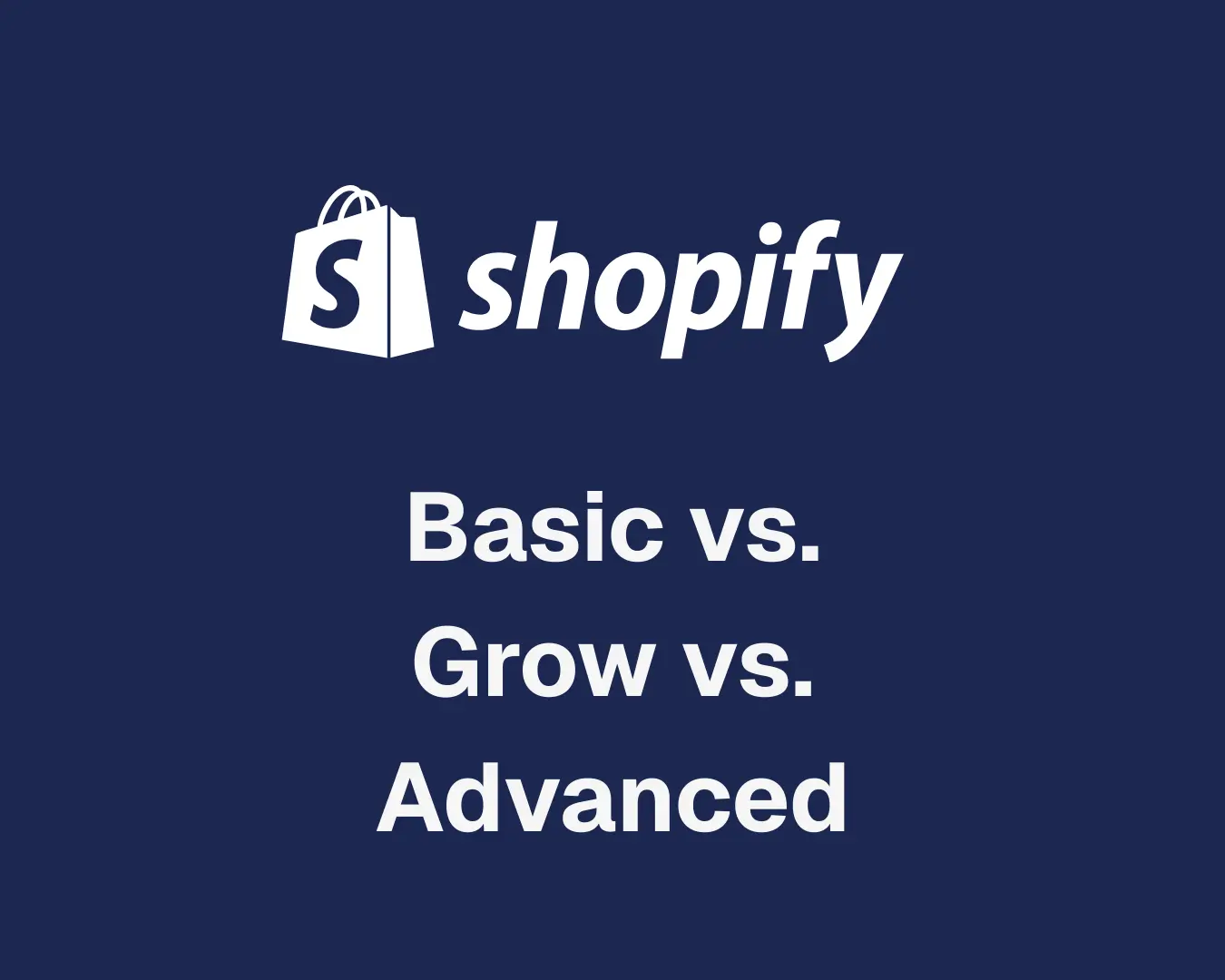 Tabla comparativa de los tres planes principales de Shopify con precios y comisiones