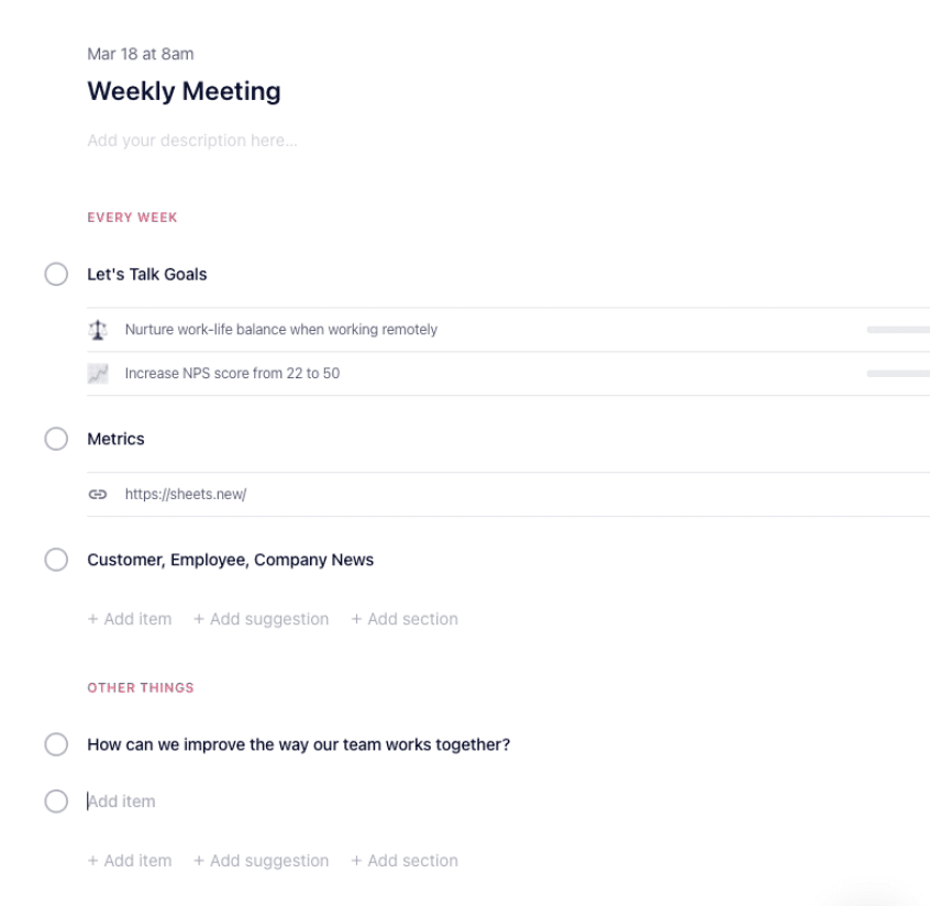 Hypercontext collaborative meeting agenda