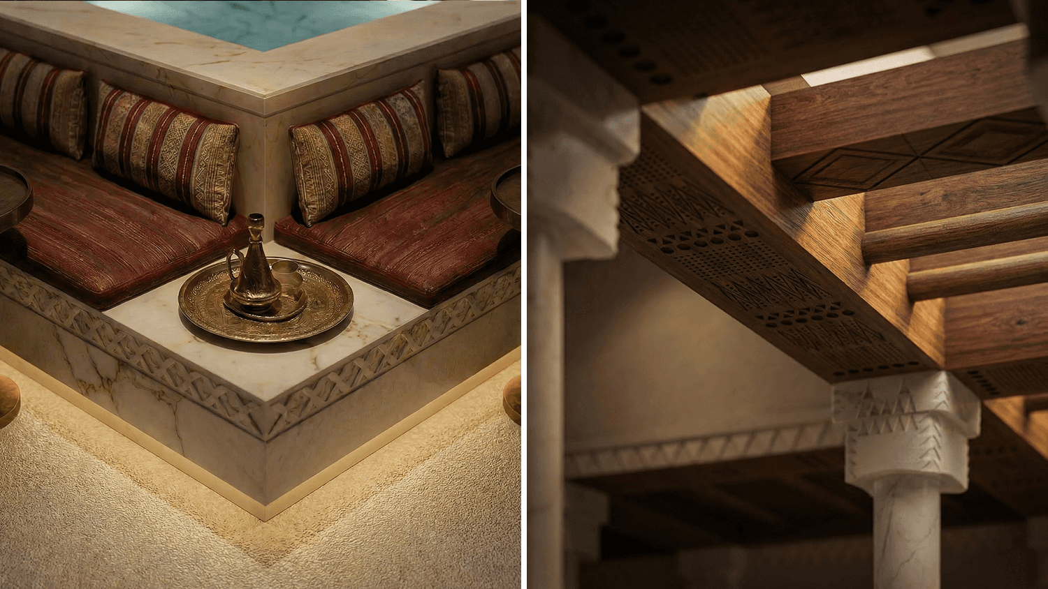 Interior render, public lounge area