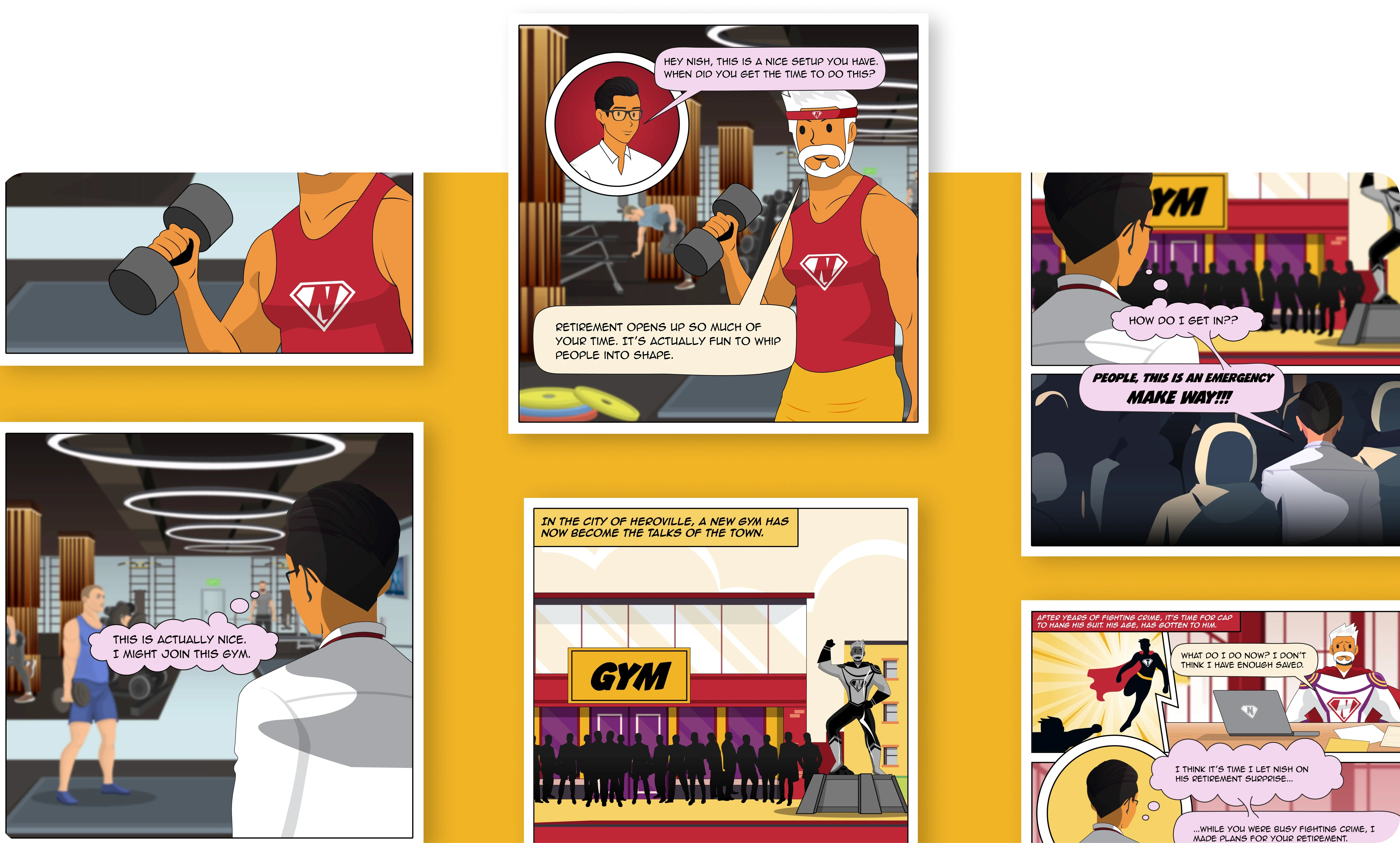 Aditya Birla Capital comic campaign comic campaign case study - design approach visual, abstrct design