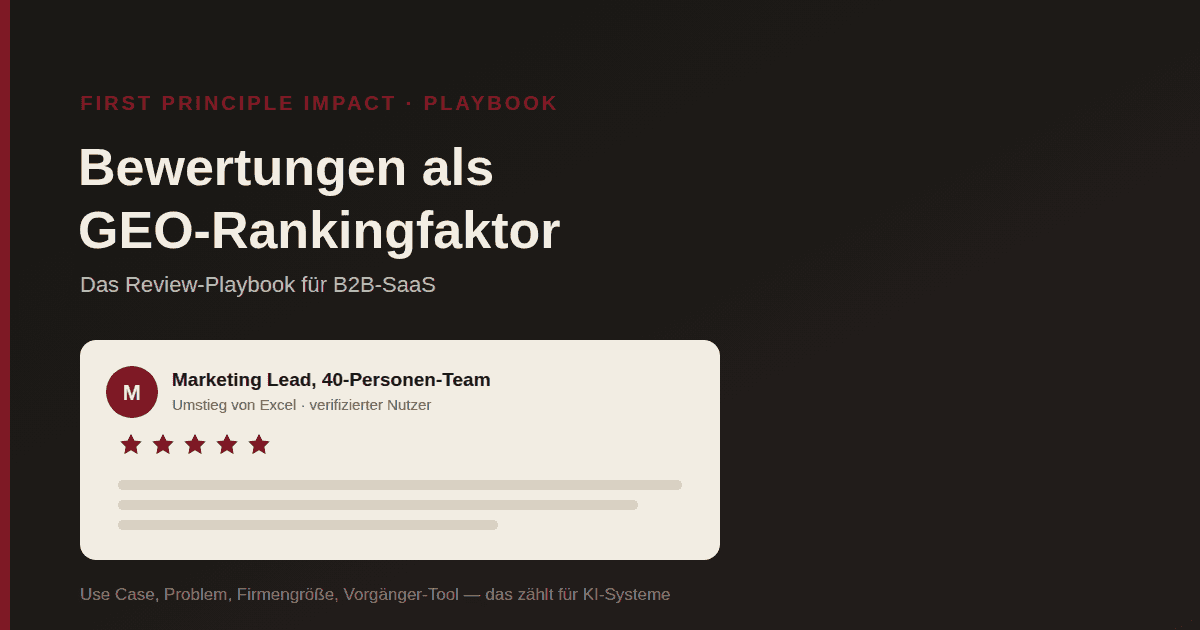 Bewertungen als GEO-Rankingfaktor: Das Review-Playbook