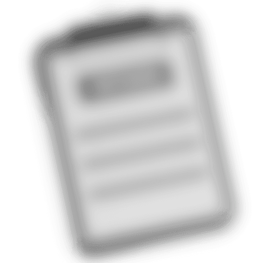 Black and white image of a blurred clipboard icon, representing efficient data management and recording.