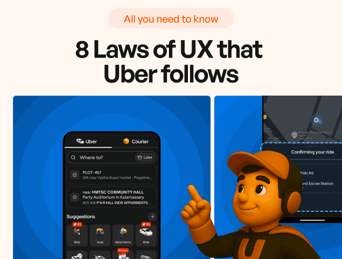 Upslide Mascot showing Uber app screens