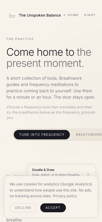 Practice · Breathwork + Frequency