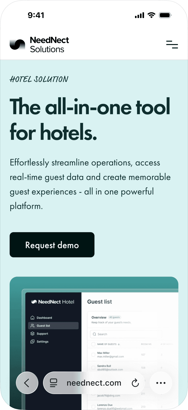 NeedNect Landingpage Screen Mockup