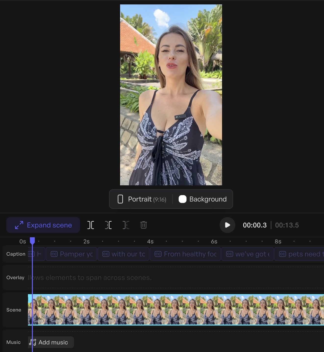 Creatify AI editor feature interface