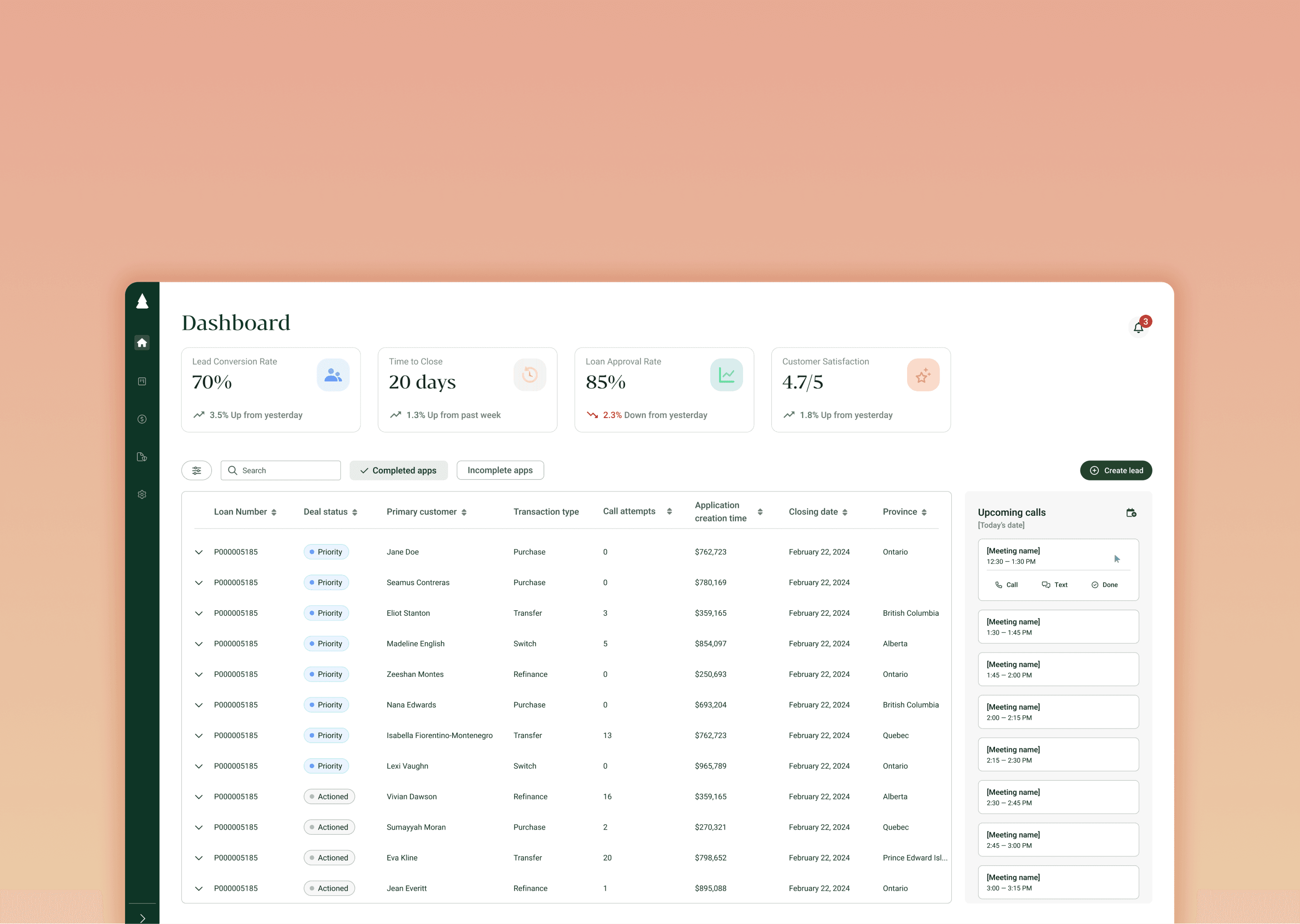 Evergreen dashboard