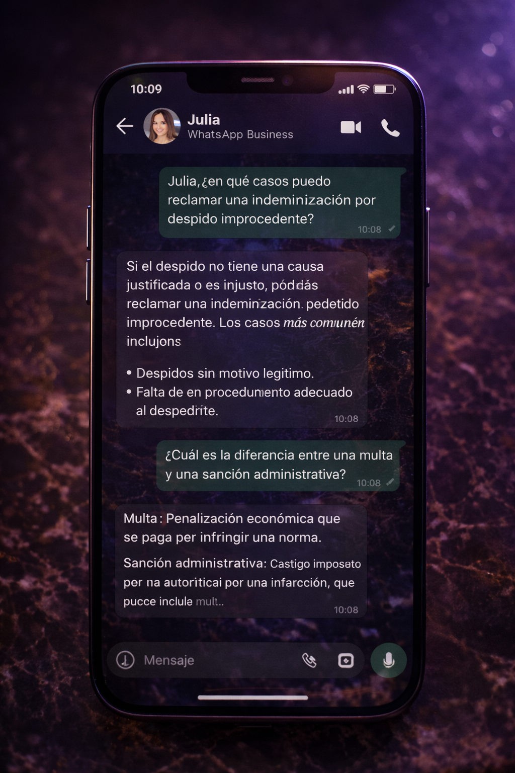 Asistente virtual con IA para WhatsApp Business