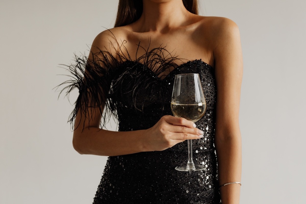 elegant black sequin dress