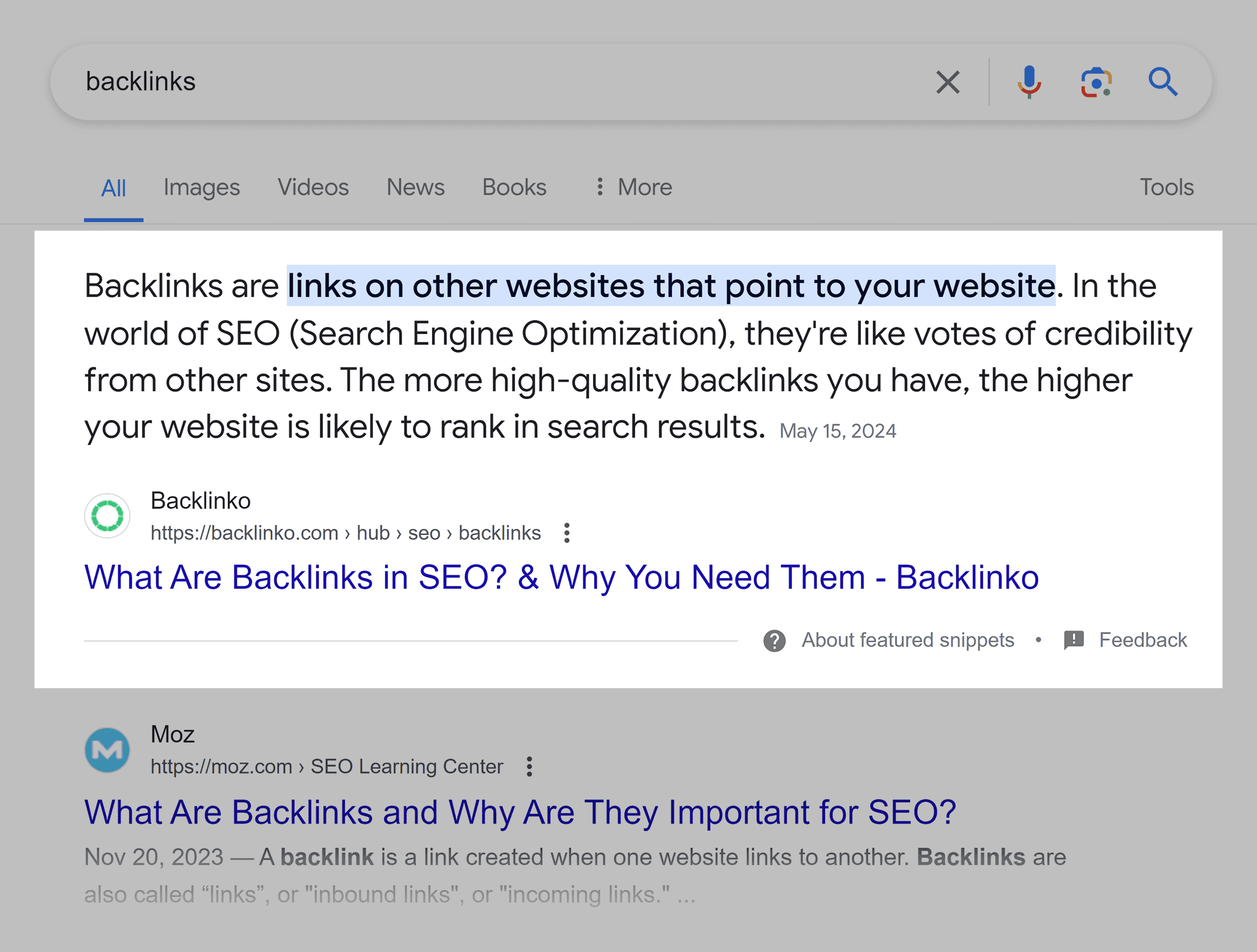 Google SERP Backlinks