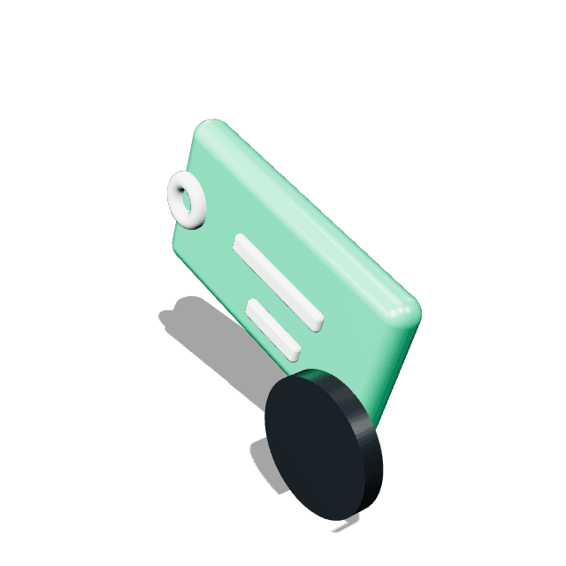 Three dimensional icon of a price tag