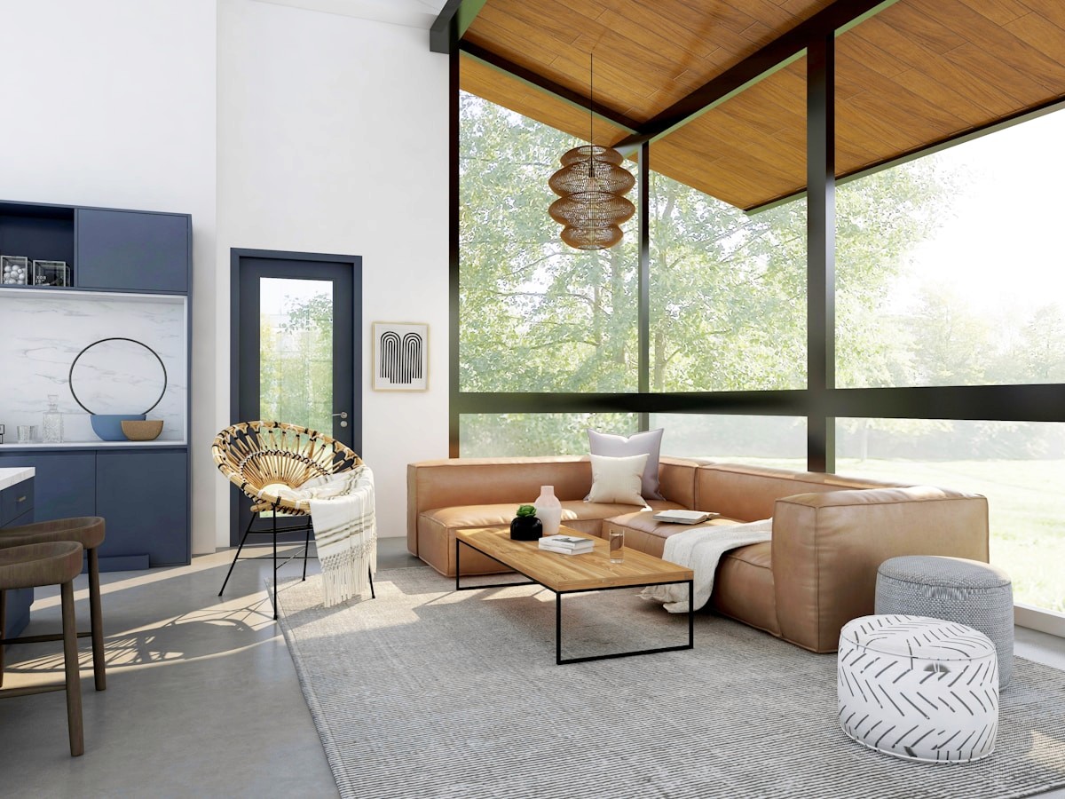 Refined residential interior with natural materials