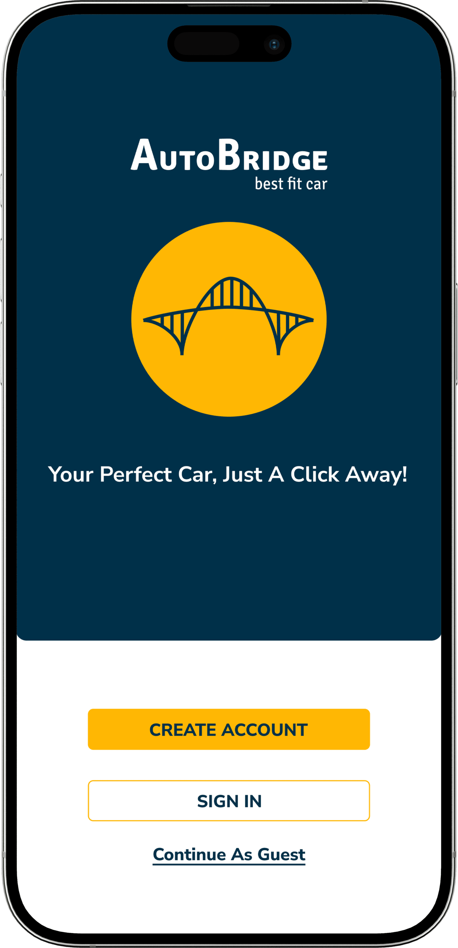 Autobridge app welcome screen