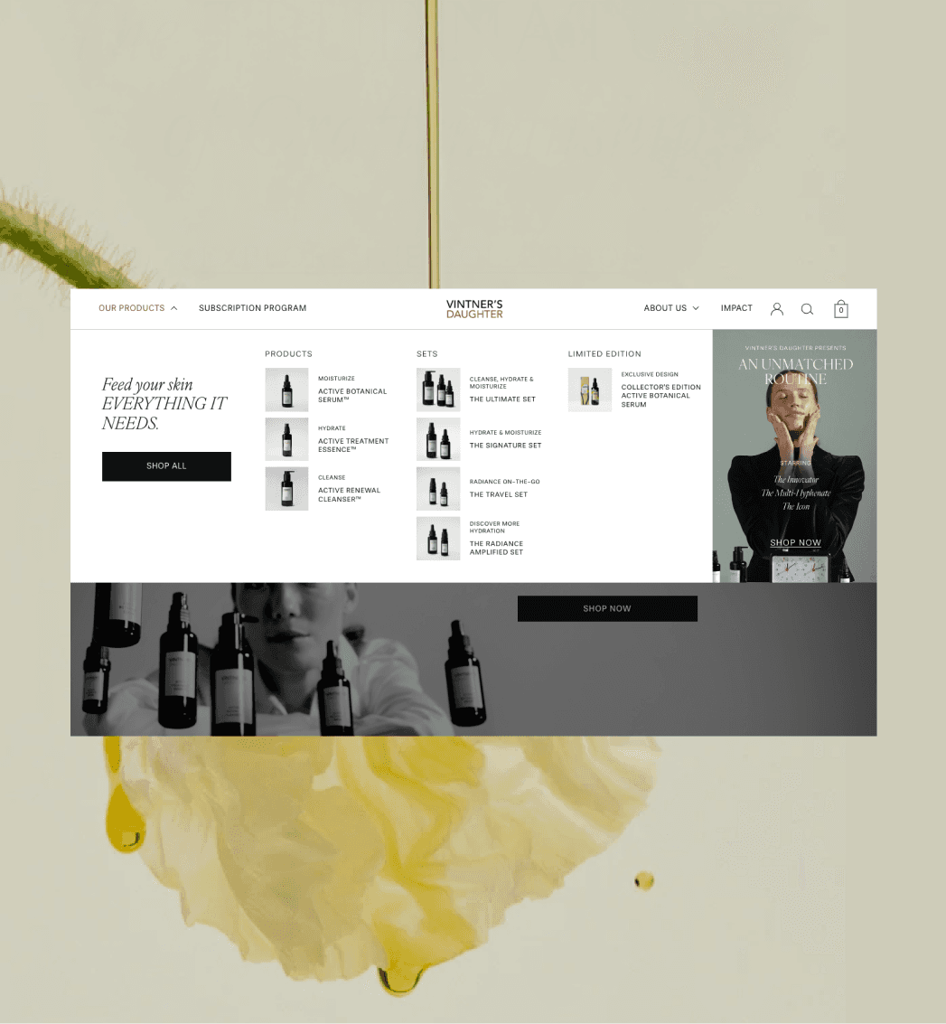 Vintner’s Daughter Shopify product page with subscription purchase options