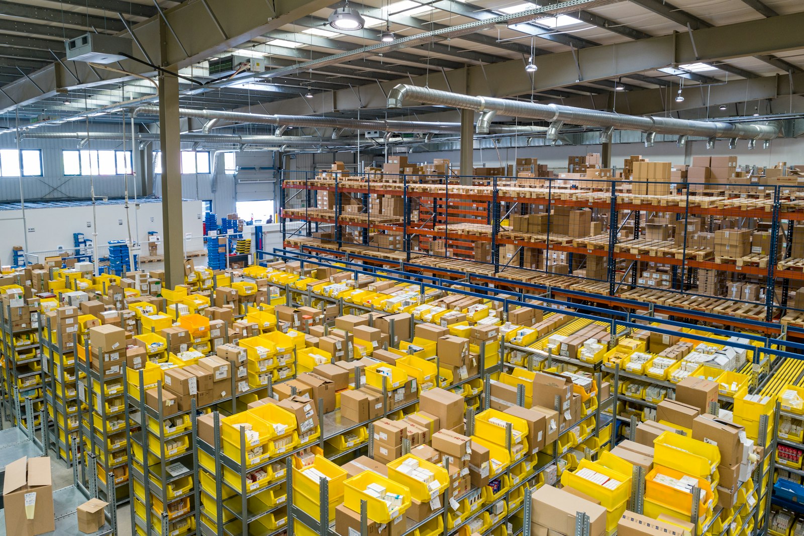 A warehouse full of parcels ready for delivery — the engine room of modern shopping