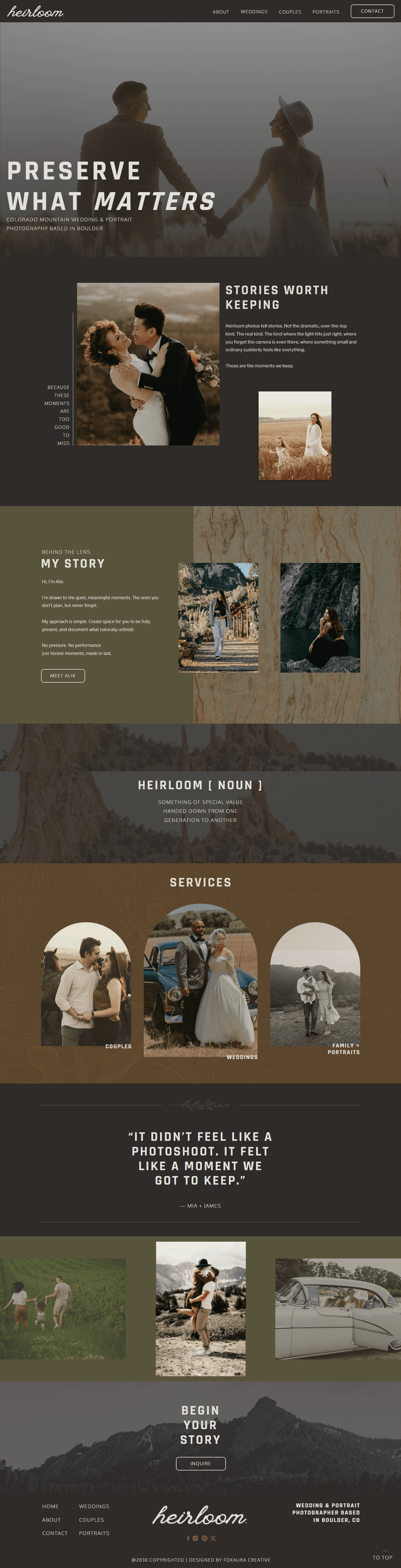 heirloom template home page