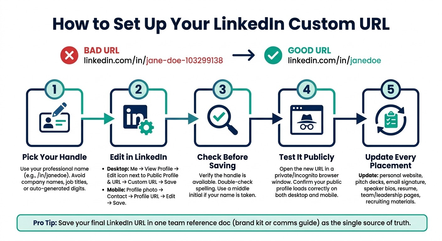 How to Set Up Your LinkedIn Custom URL: 5-Step Founder Checklist
