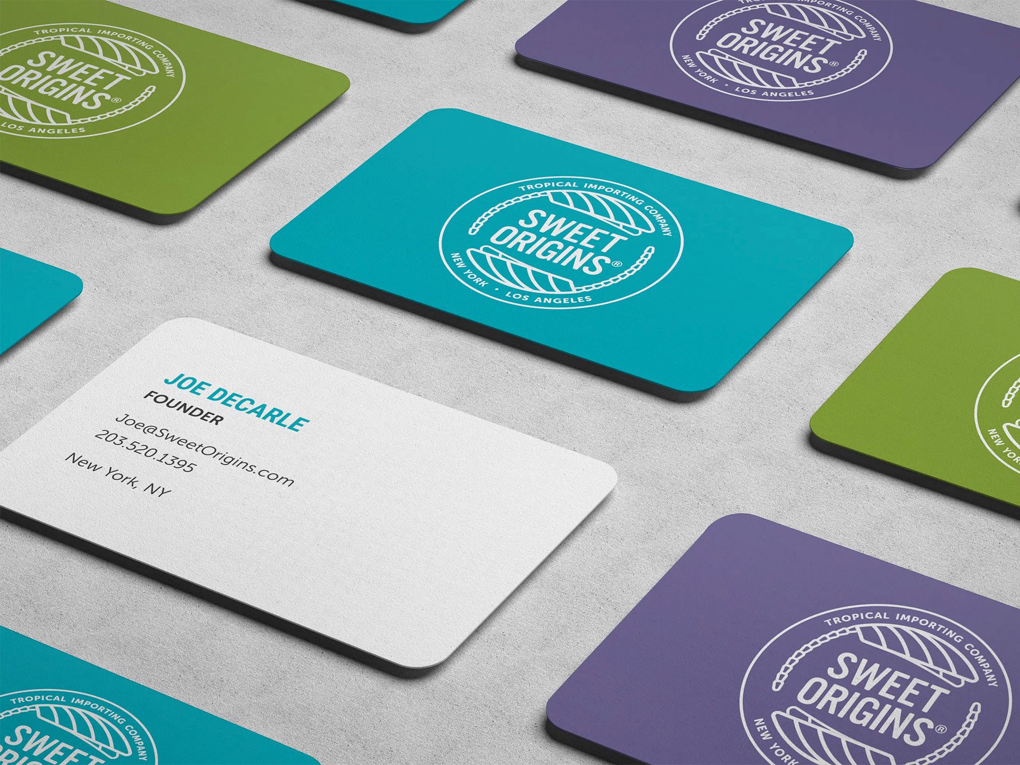 Sweet Origins business cards. 