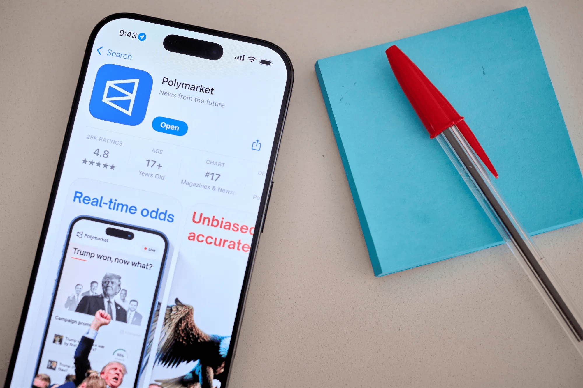 Polymarket app store page displayed - Where Is Polymarket Based