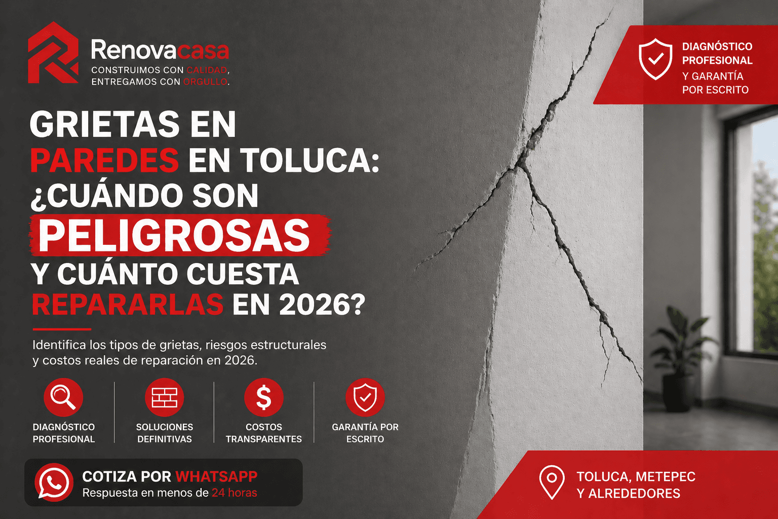 Grietas en paredes