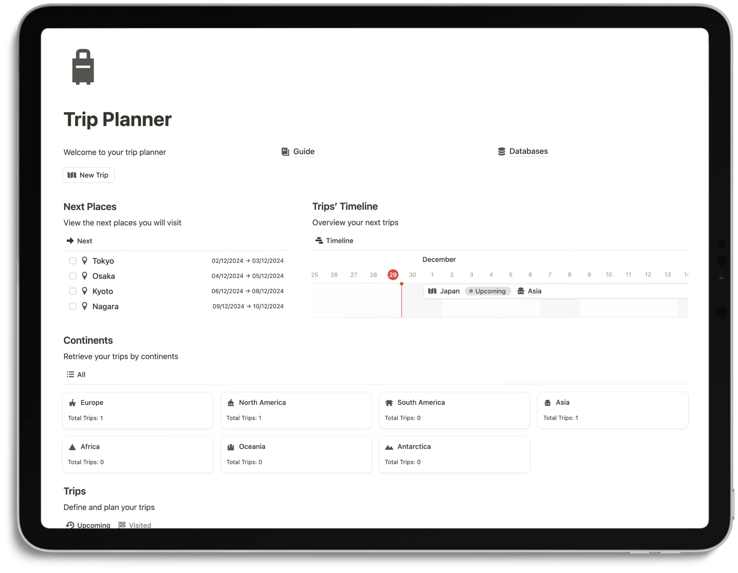 Notion Trip Tracker - Cover