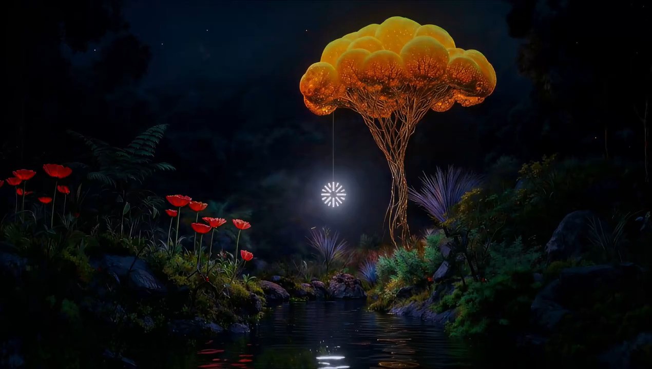 Odyssey ml virtual world with fantasy landscape and vibrant digital environment