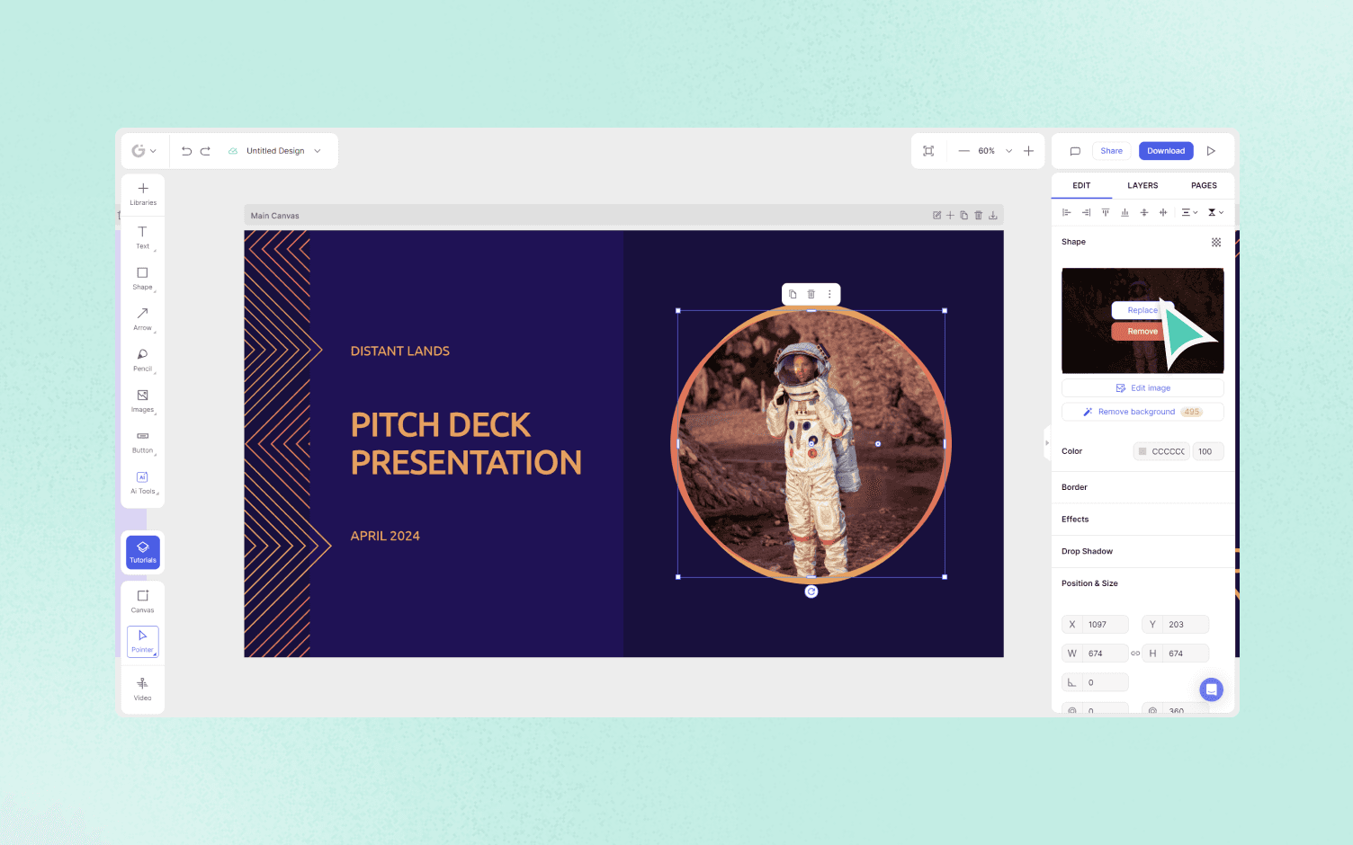 design your presentation slides in glorify