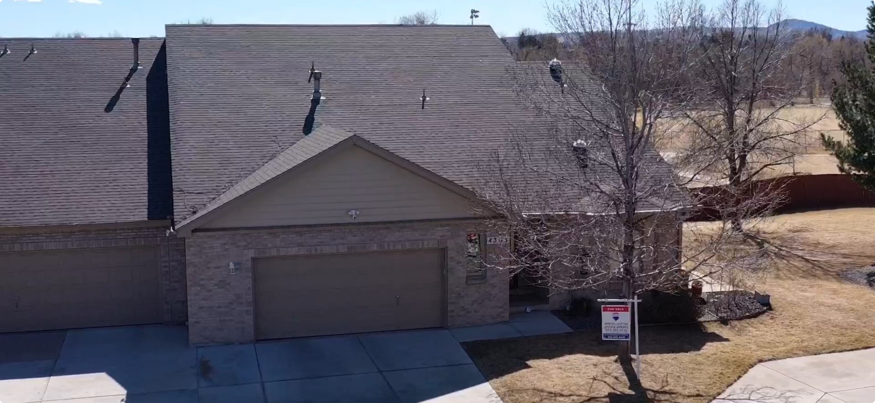 An aerial view of a home