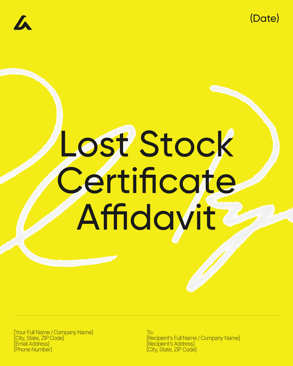 Lost Stock Certificate Affidavit