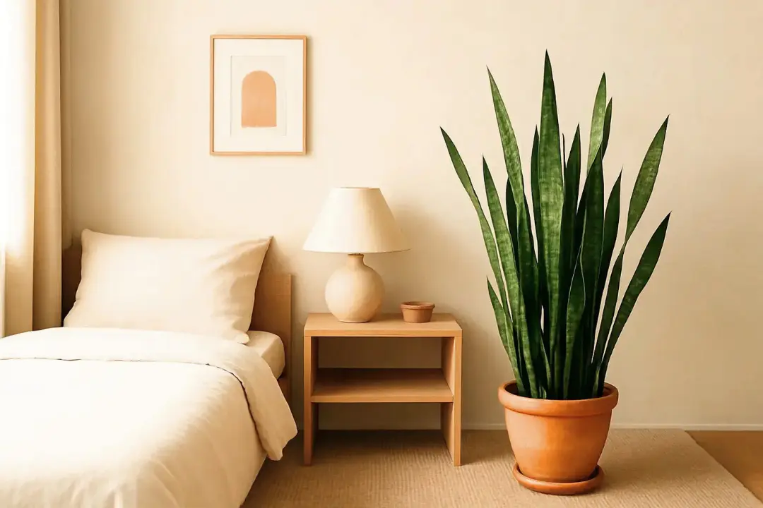 Bogenhanf neben dem Bett