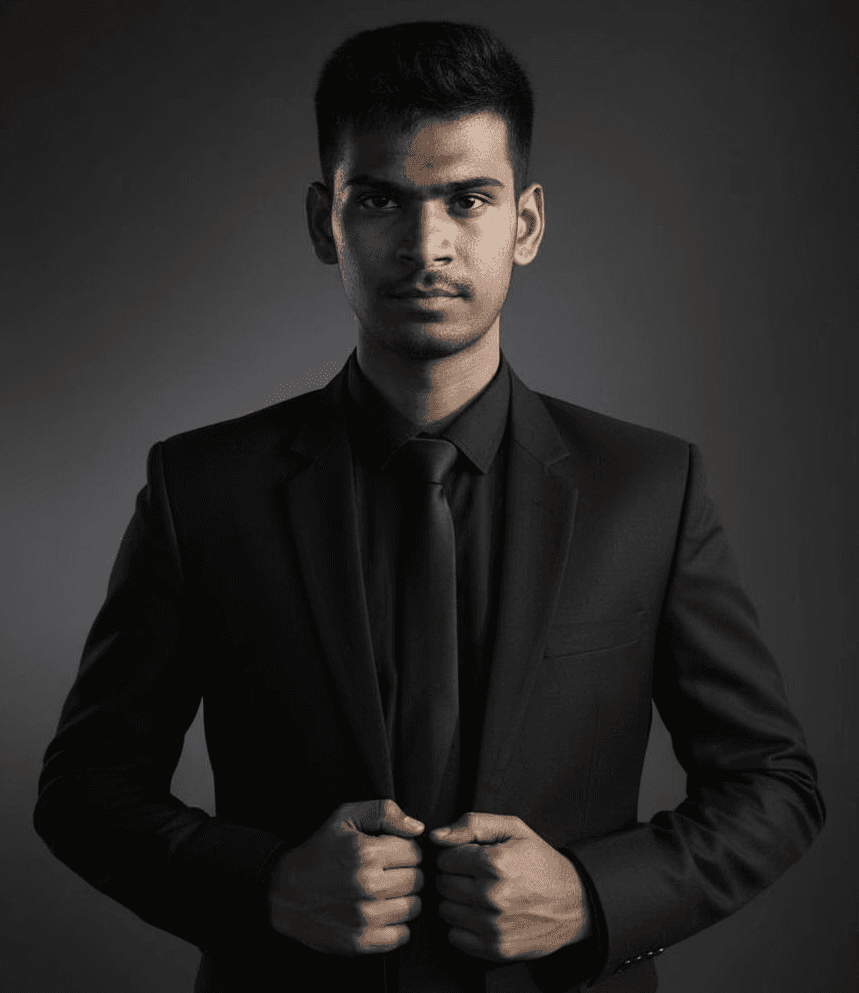 A serene portrait of a young woman with short dark hair, wearing a light, semi-transparent blouse against a soft, blurred background.