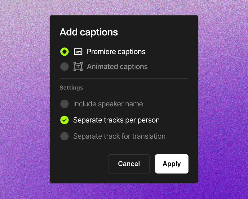 Auto generated graphics on video