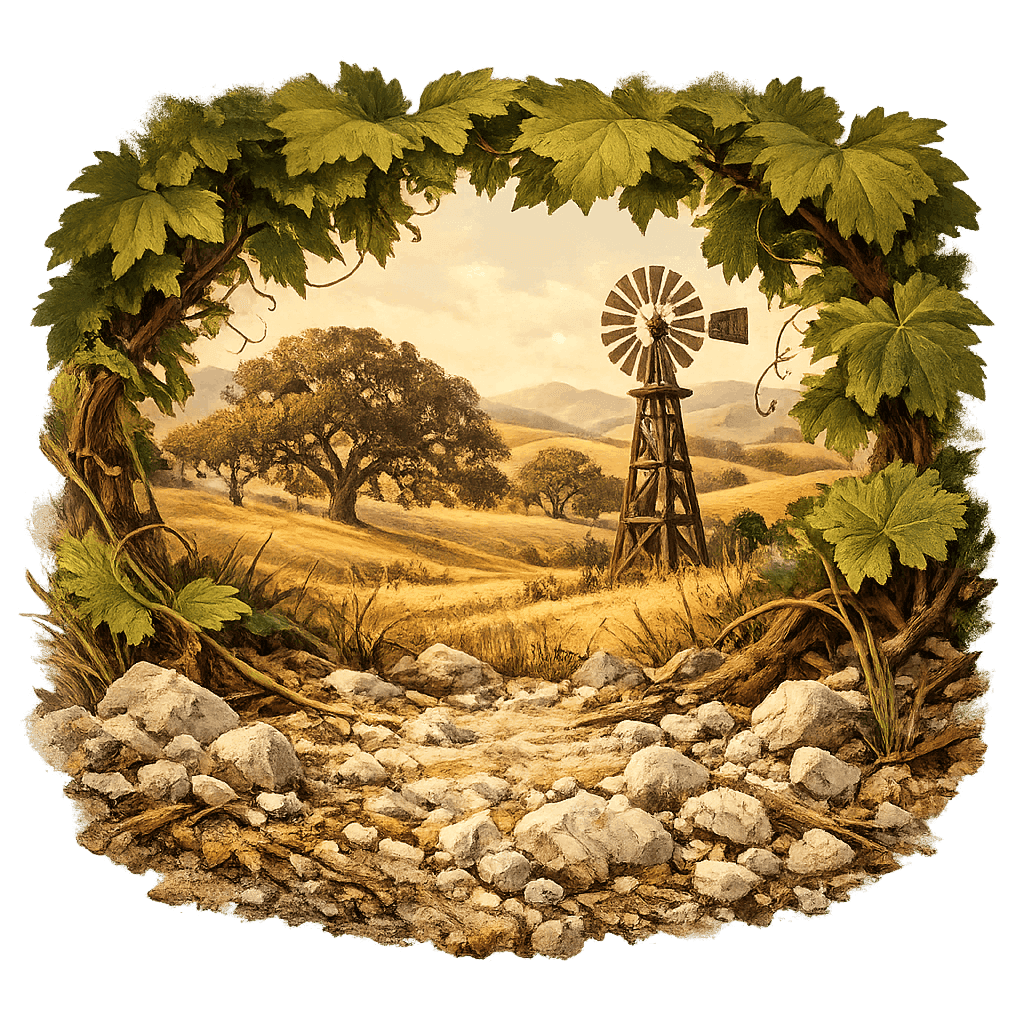 Detailed graphic of the El Pomar District wine region.