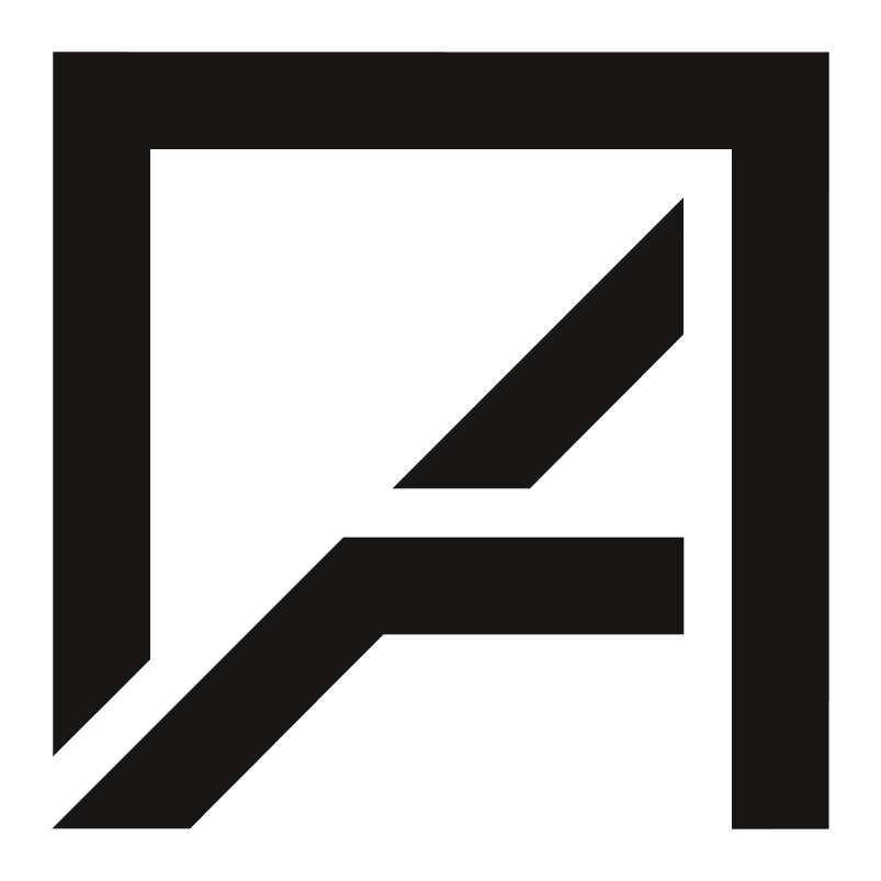 Geometrisches Logo von in Schwarz.