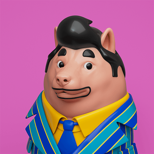 Shiba Inu in stripe suit