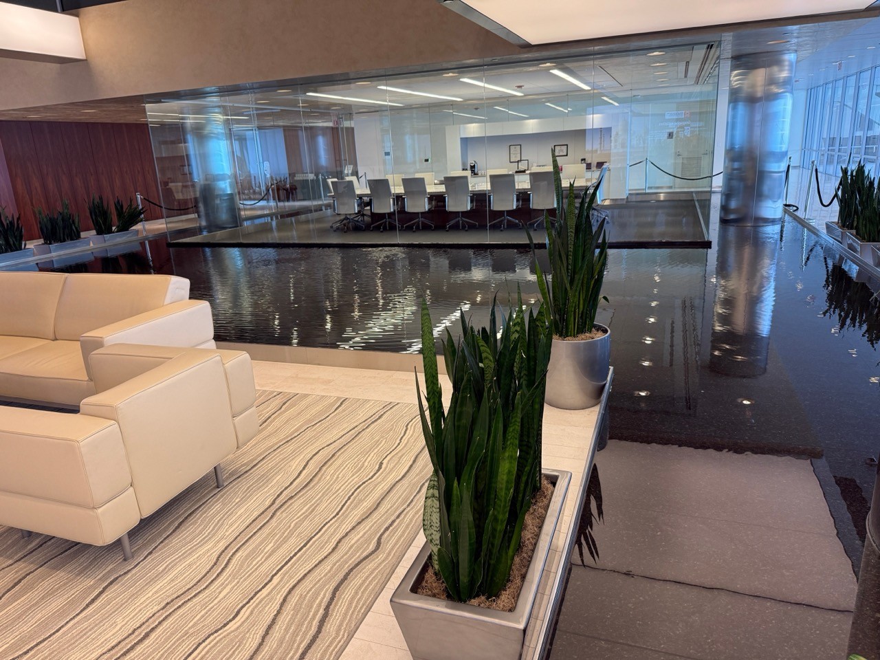 office lobby water feature