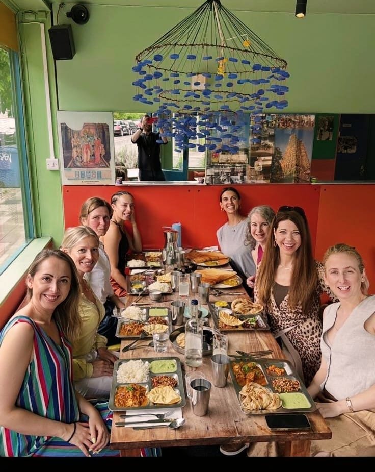   Kate with some LMP teachers and members having lunch.   