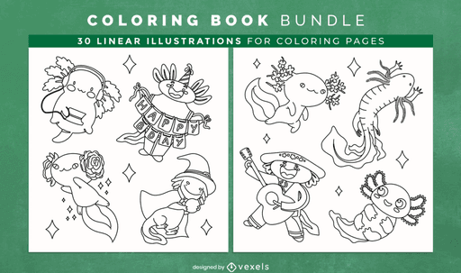 animal coloring book page design